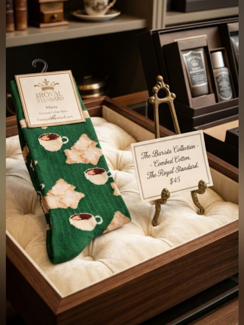 Coffee Break Combed Cotton Socks by The Royal Standard